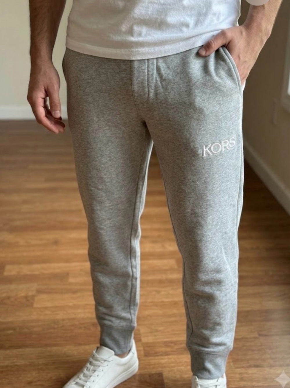 Michael Kors Kids Light Gray KORS Embroidered Joggers